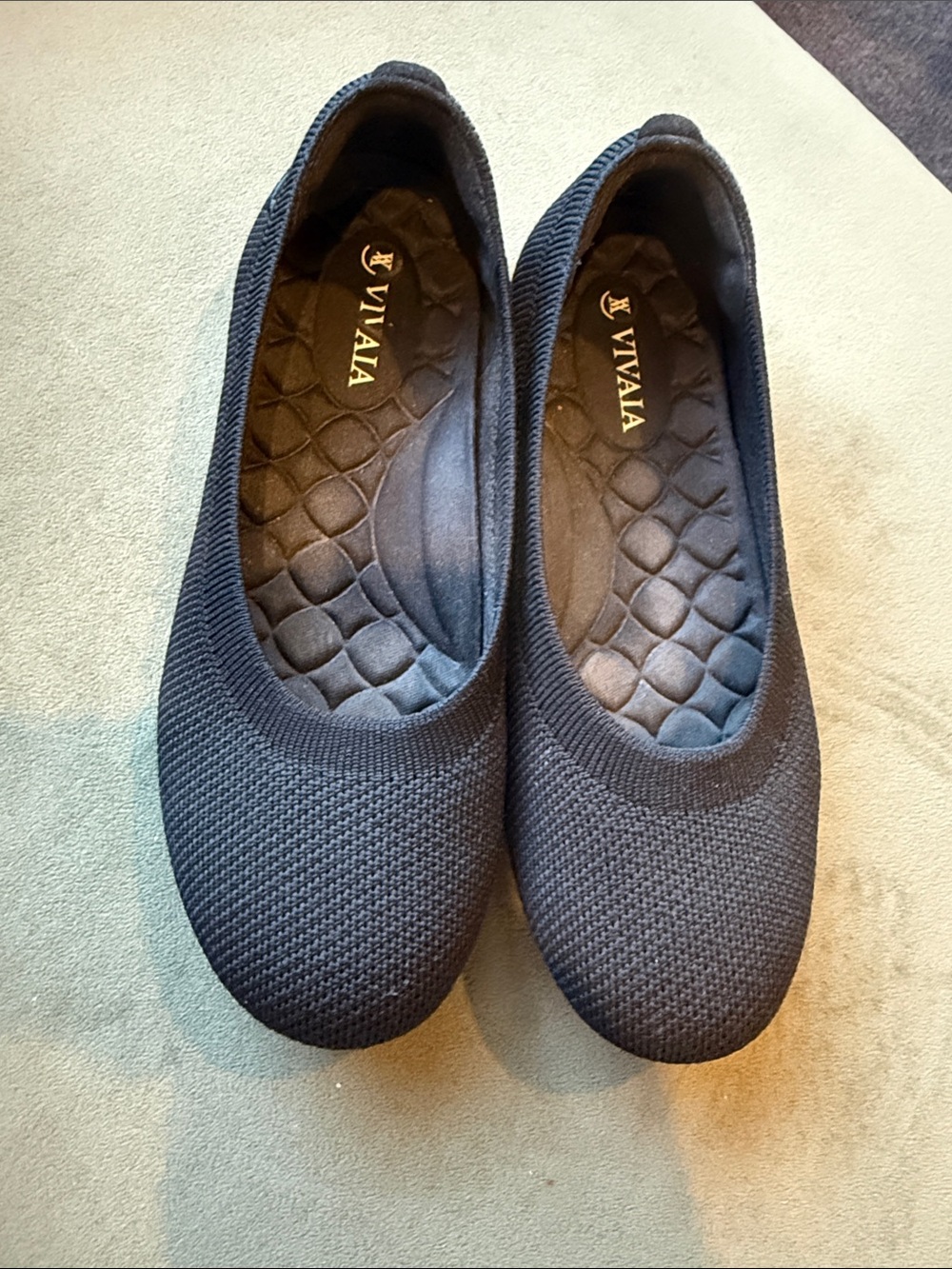 Vivaia Black Knit Ballet Flats - Comfortable Everyday Women’s Shoes